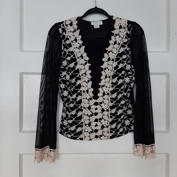 Flora Nikrooz Tops - Vintage Flora Nikrooz Crochet Lace Overlay Top